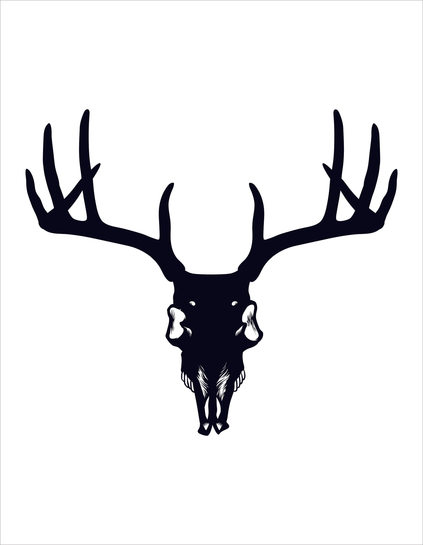 White Tail Deer European Skull camping Vinyl Sticker Decal Graphic | RV Slide Decal RV Door Decal Travel Trailer Camper Truck