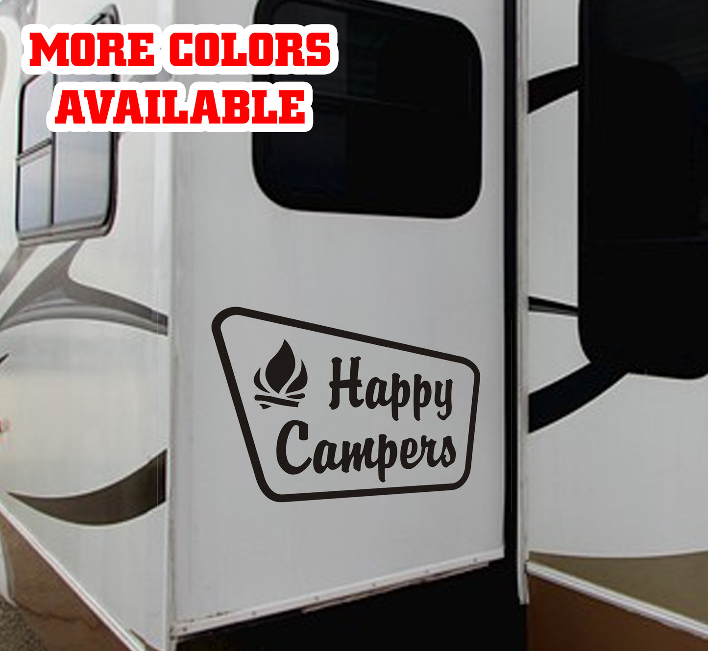 Happy Campers National Forest Vinyl Sticker Decal Graphic | RV Slide Decal RV Door Decal Travel Trailer Camper 5th wheel stickers