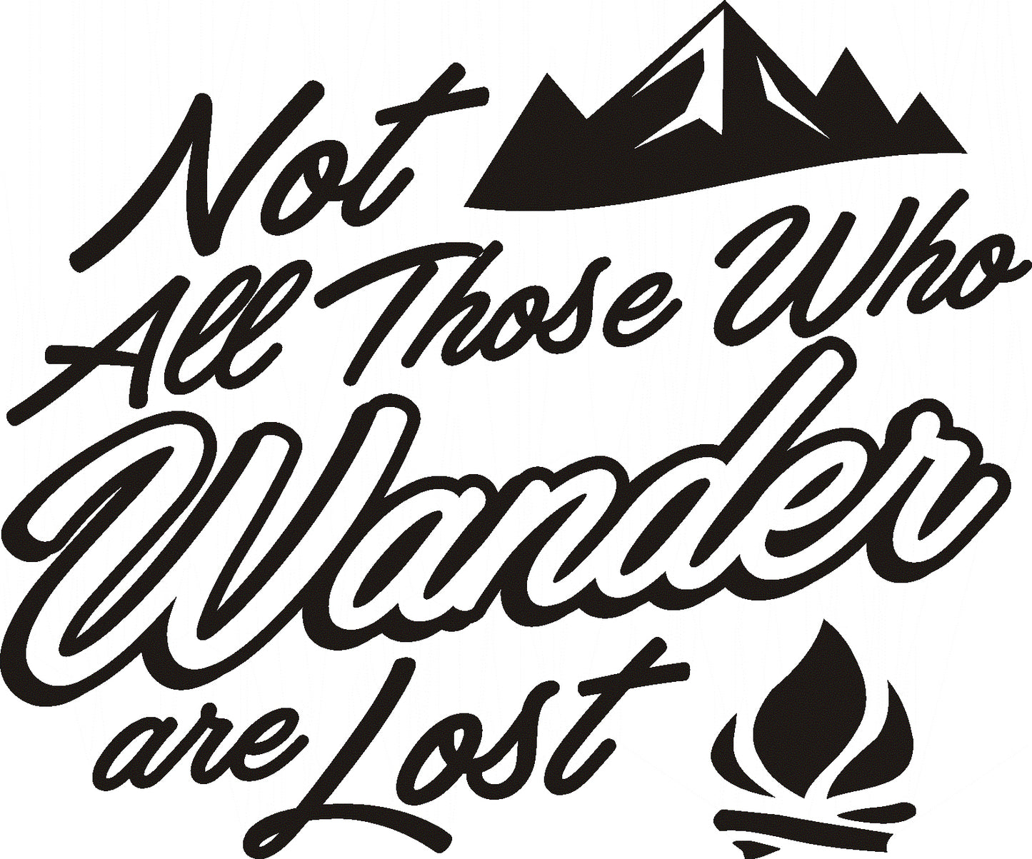 Not All Those Who Wander Are Lost Vinyl Sticker Decal Graphic | RV Slide Decal RV Door Decal Travel Trailer Camper 5th wheel stickers