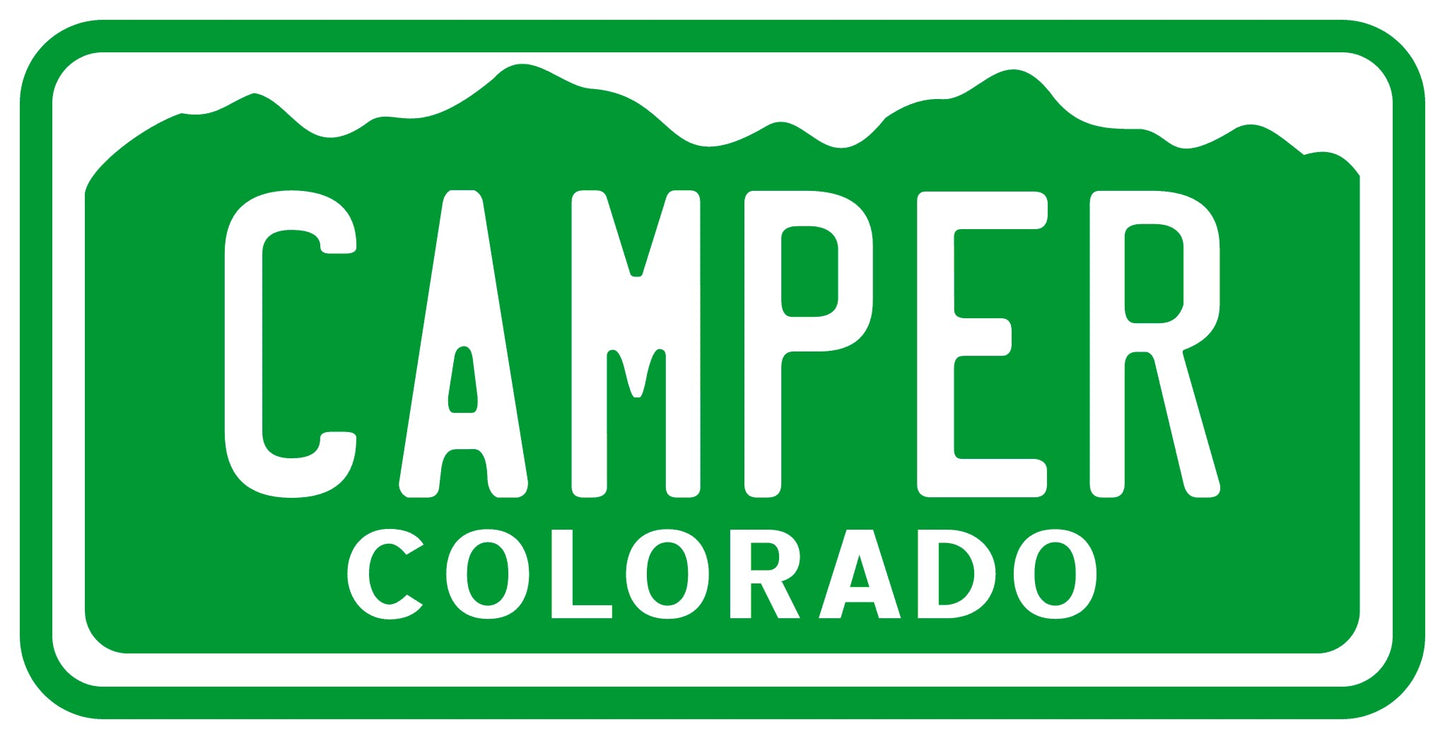 Colorado License Plate Camper Vinyl Sticker Decal - CO I love colorado camping glamper RV 5th wheel travel trailer stickers