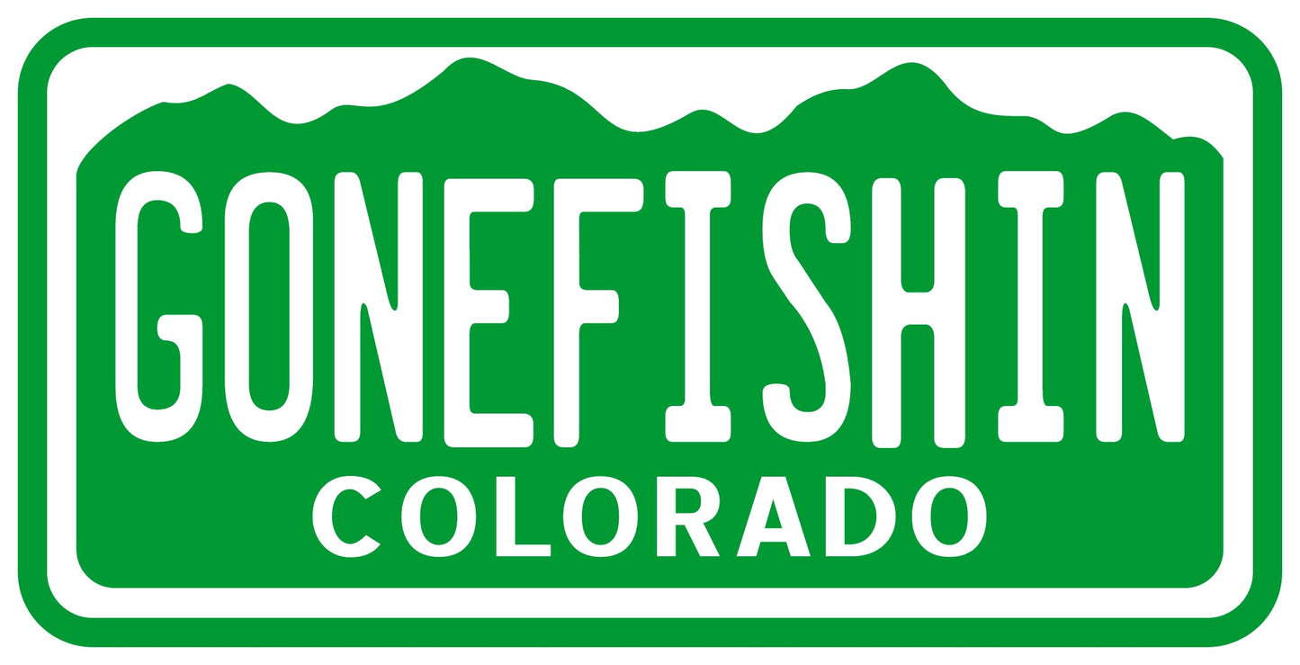 Colorado License Plate Gone Fishing Vinyl Sticker Decal - CO I love colorado trout fishing fly fishing fisherman stickers