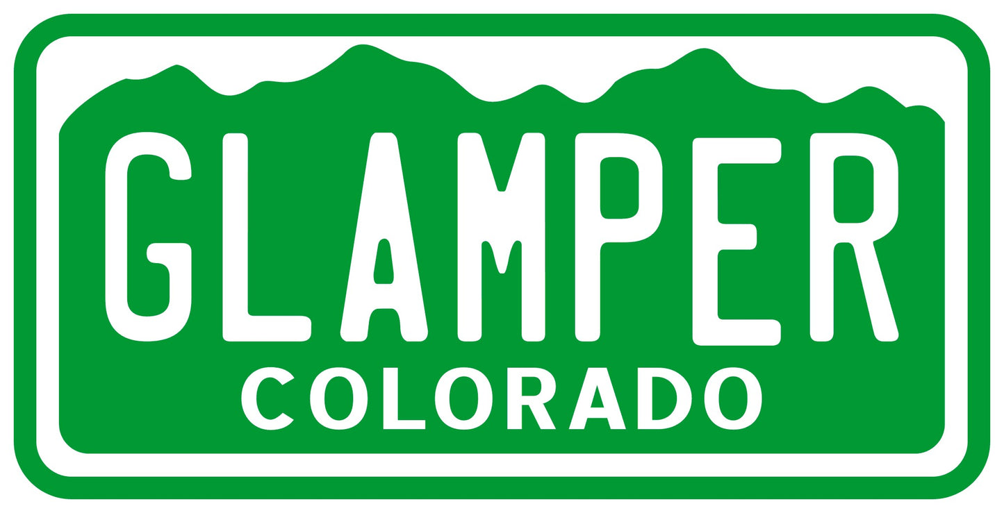Colorado License Plate Glamper Vinyl Sticker Decal - CO I love colorado camping glamper RV 5th wheel travel trailer stickers