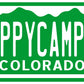 Colorado License Plate Happy Camper Vinyl Sticker Decal - CO I love colorado camping glamper RV 5th wheel travel trailer stickers