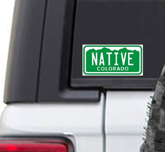 Colorado License Plate Colorado Native Vinyl Sticker Decal - CO I love colorado native natives camping stickers