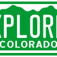 Colorado License Plate Xplore Vinyl Sticker Decal - CO I love colorado camping explore adventure adventurer hiking