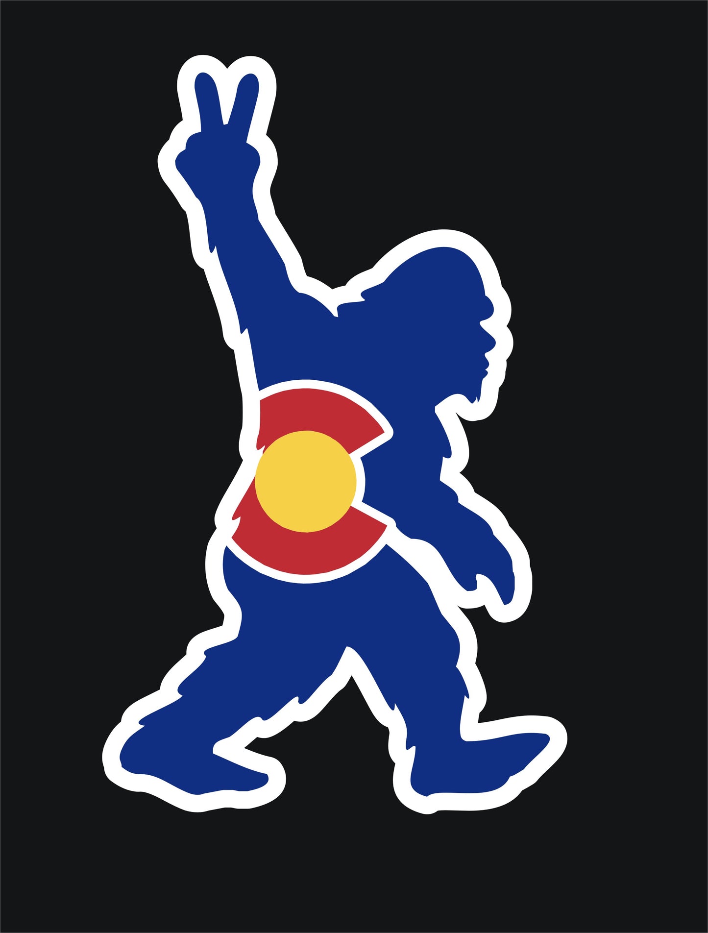 Colorado State Flag Yeti Vinyl Sticker Decal - CO I love Colorado bigfoot big foot sasquatch peace