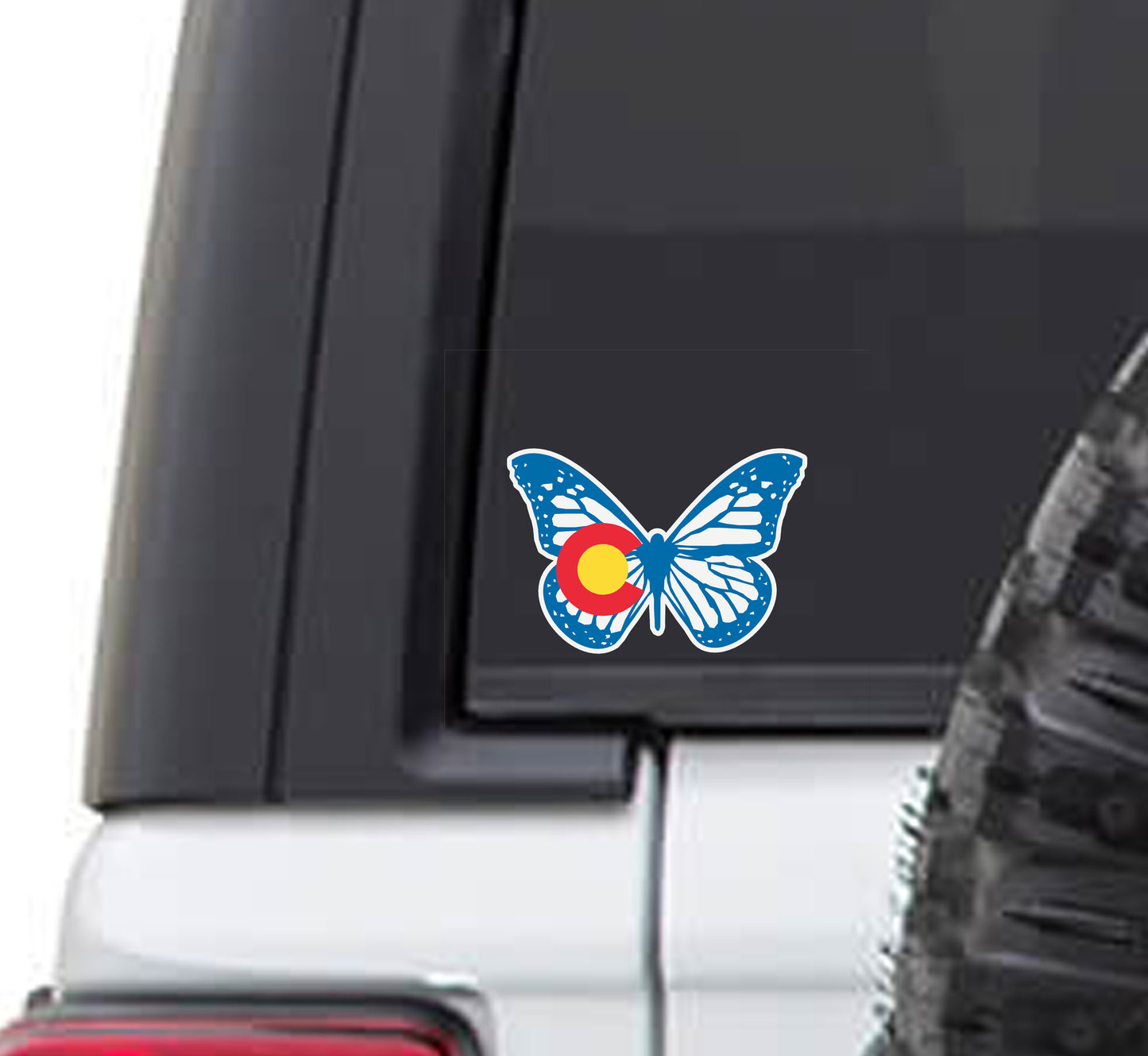 Colorado State Flag Monarch Butterfly Vinyl Sticker Decal