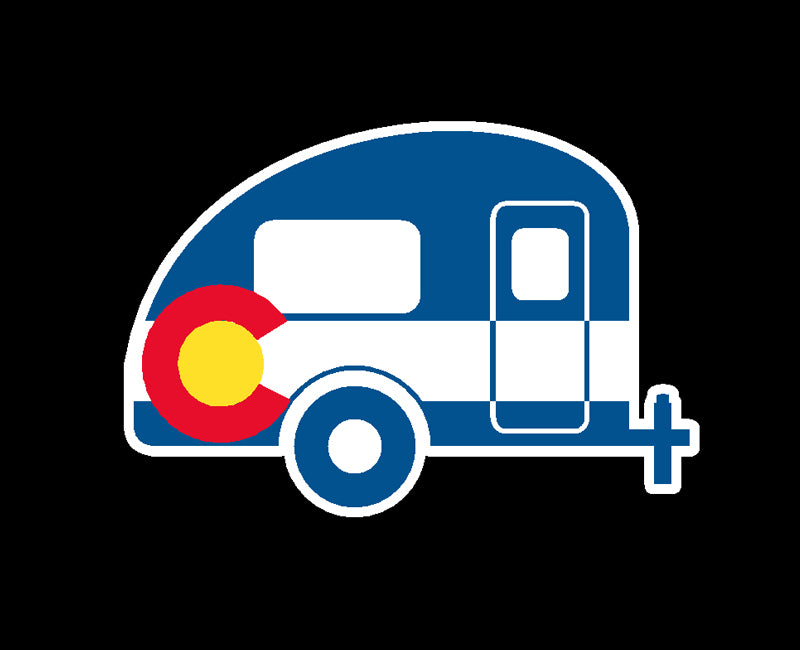 Colorado State Flag Camper RV Vinyl Sticker Decal