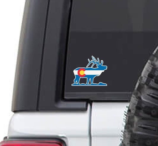 Colorado State Flag Elk Vinyl Decal Sticker