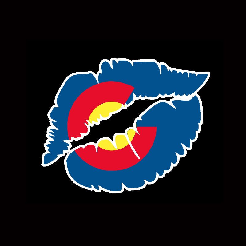 Colorado State Flag Kissing Lips vinyl Sticker Decal