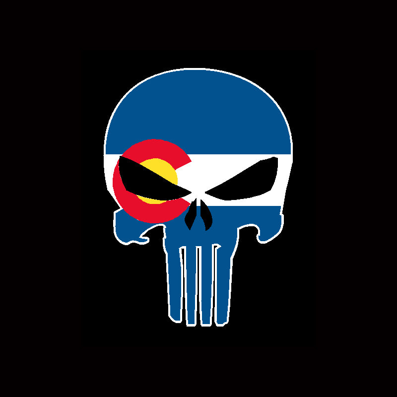 Colorado State Flag THE PUNISHER Sticker Decal