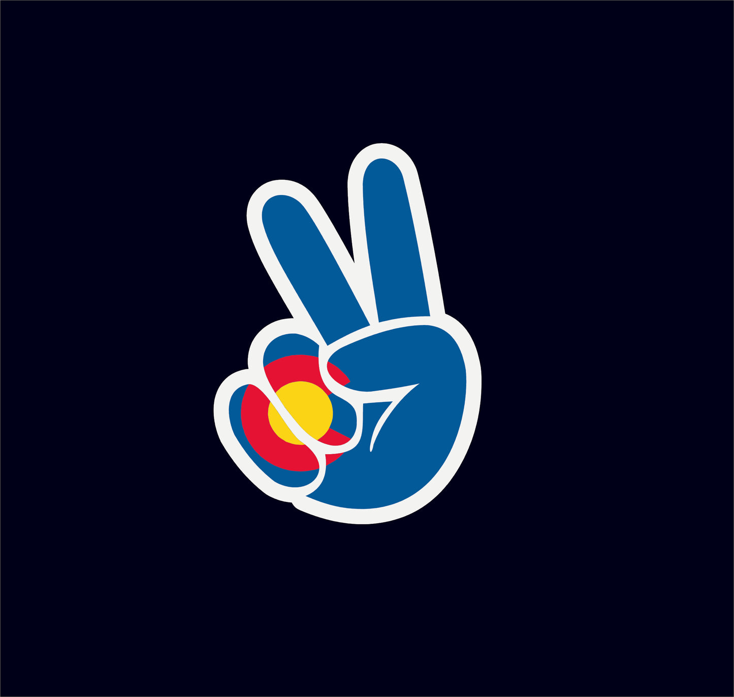 Colorado State Flag Wave Peace Vinyl Sticker Decal