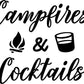 Campfires & Cocktails RV Door or Slide Vinyl Sticker Decal Graphic