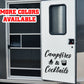 Campfires & Cocktails RV Door or Slide Vinyl Sticker Decal Graphic