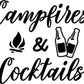 Campfires & Cocktails RV Door or Slide Vinyl Sticker Decal Graphic