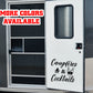 Campfires & Cocktails RV Door or Slide Vinyl Sticker Decal Graphic