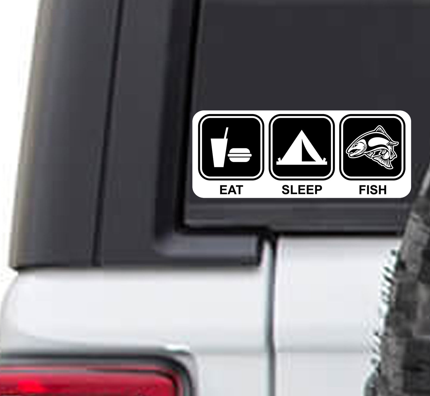 Eat Sleep Fish Vinyl Sticker Decal | Fishing Boating
