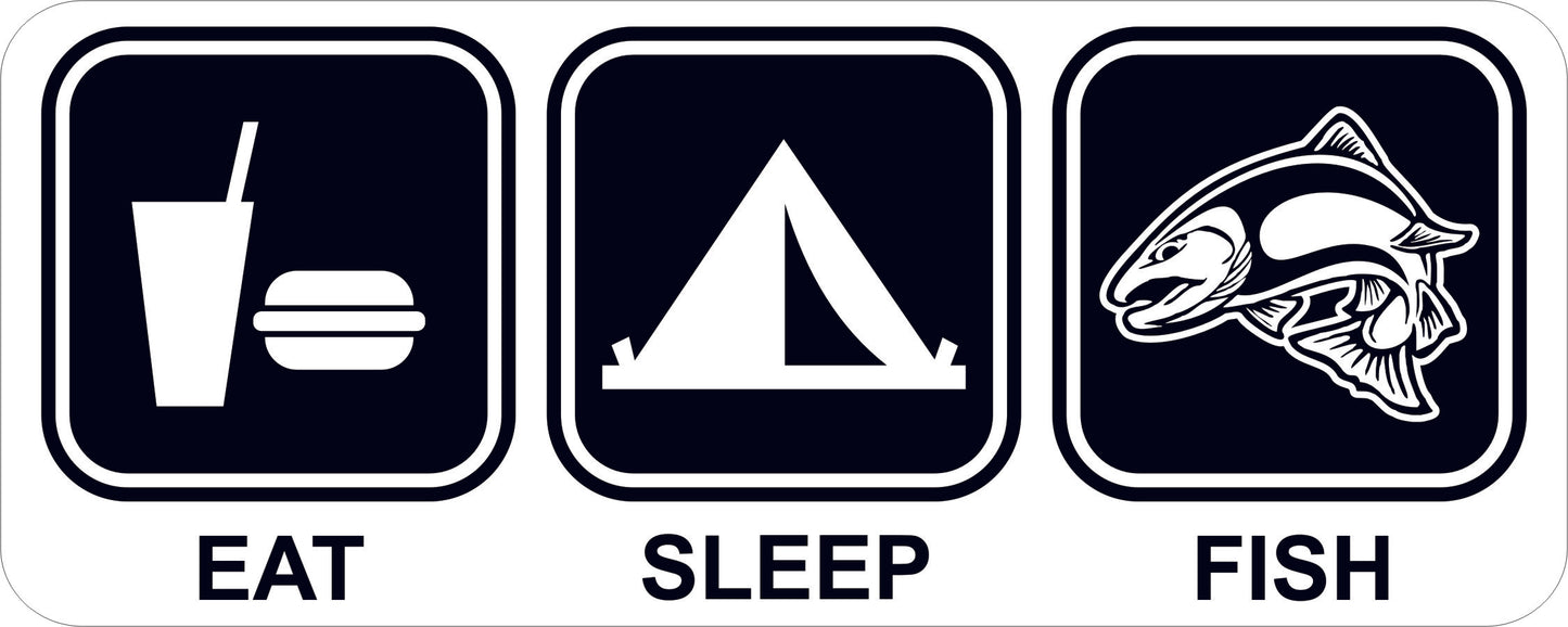 Eat Sleep Fish Vinyl Sticker Decal | Fishing Boating