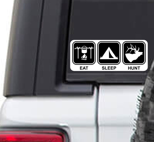 Eat Sleep Hunt Vinyl Sticker Decal | Elk Hunting