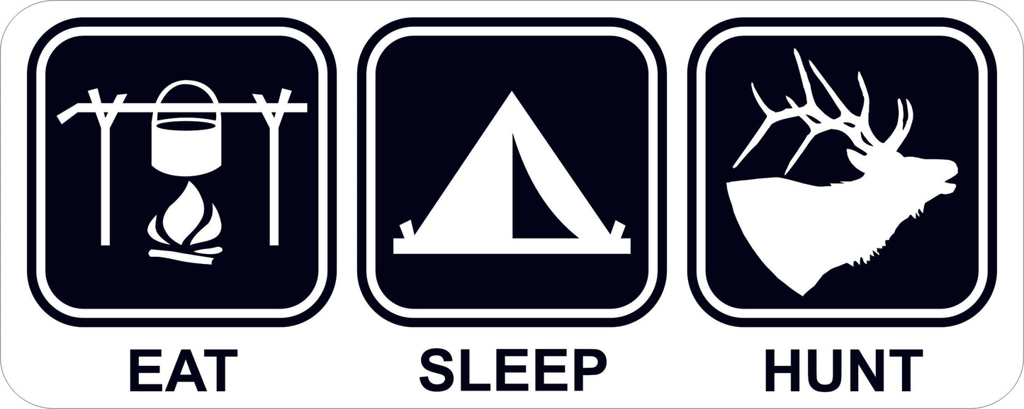 Eat Sleep Hunt Vinyl Sticker Decal | Elk Hunting