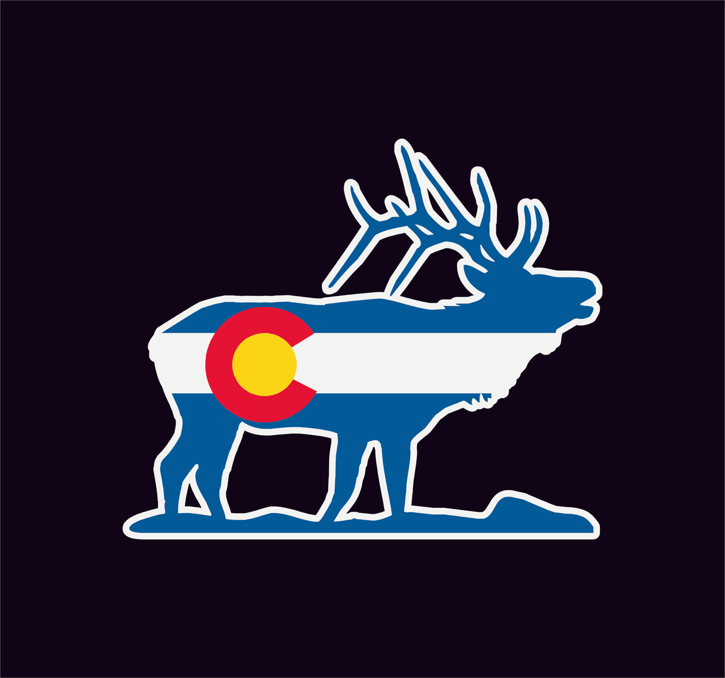 Colorado State Flag Elk Vinyl Decal Sticker