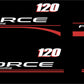 Force 120 Outboard Motor Vinyl Decal Kit | Mercury Force 120 Vinyl Graphics Kit out board boat motor engine vinyl stickers decals