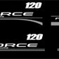Force 120 Outboard Motor Vinyl Decal Kit | Mercury Force 120 Vinyl Graphics Kit out board boat motor engine vinyl stickers decals