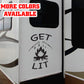 Get Lit campfire camping Vinyl Sticker Decal Graphic | RV Slide Decal RV Door Decal Travel Trailer Camper