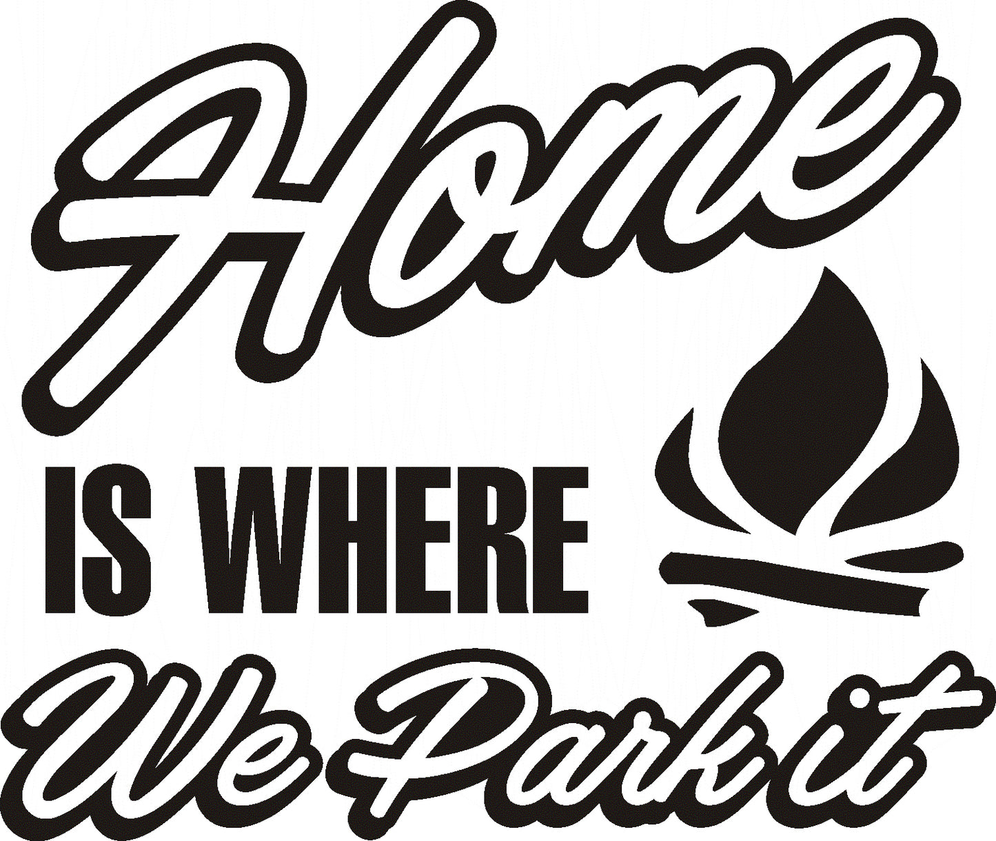 Home is where we park it Vinyl Sticker Decal Graphic | RV Slide Decal RV Door Decal Travel Trailer Camper 5th wheel stickers