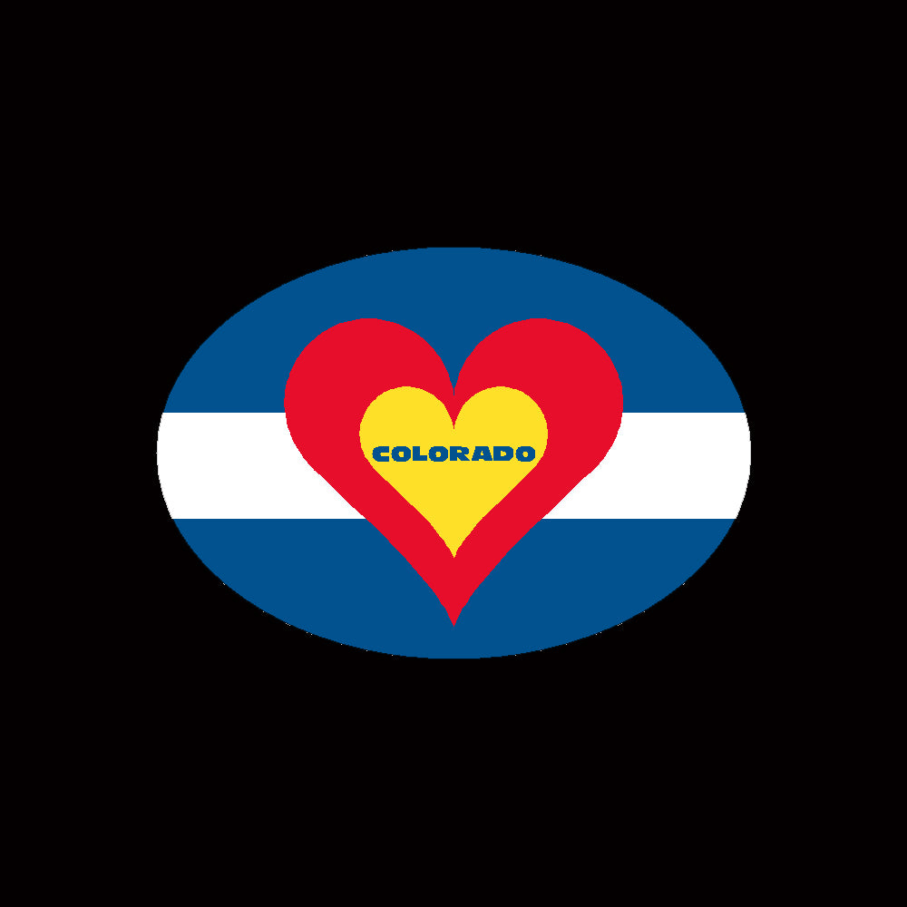 Colorado State Flag LOVE Heart Vinyl Sticker Decal L O V E Letters