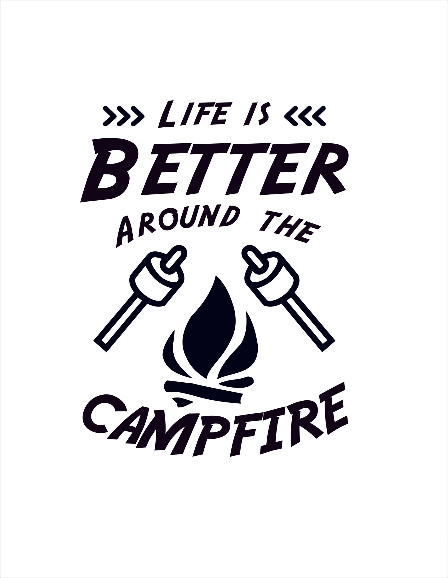 Life is Better around the campfire Vinyl Sticker Decal Graphic | RV Slide Decal RV Door Decal Travel Trailer Camper