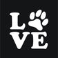 LOVE Dog Paw Vinyl Sticker Decal - love dogs dog lover k9 k-9 foot