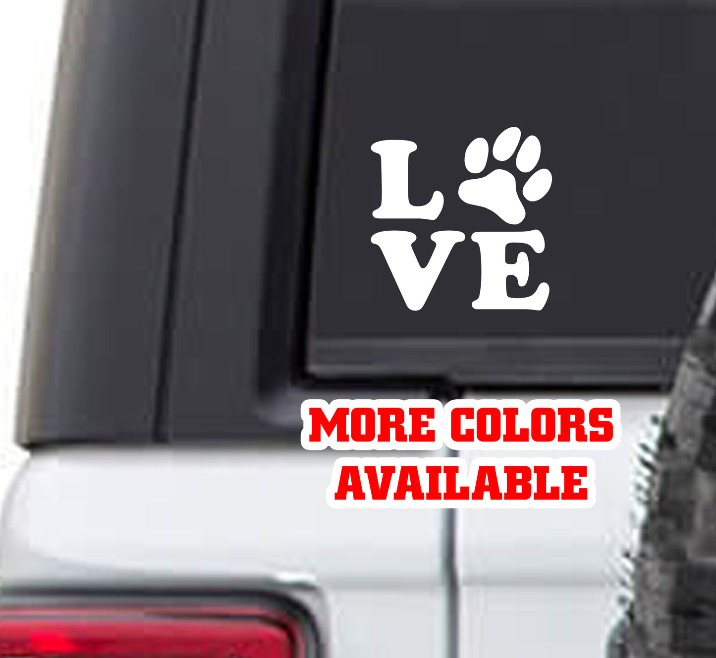 LOVE Dog Paw Vinyl Sticker Decal - love dogs dog lover k9 k-9 foot