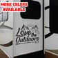 Love the outdoors camping Vinyl Sticker Decal Graphic | RV Slide Decal RV Door Decal Travel Trailer Camper