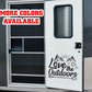 Love the outdoors camping Vinyl Sticker Decal Graphic | RV Slide Decal RV Door Decal Travel Trailer Camper