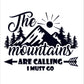 The mountains are calling I must go camping Vinyl Sticker Decal Graphic | RV Slide Decal RV Door Decal Travel Trailer Camper Truck