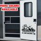 The mountains are calling camping Vinyl Sticker Decal Graphic | RV Slide Decal RV Door Decal Travel Trailer Camper Truck