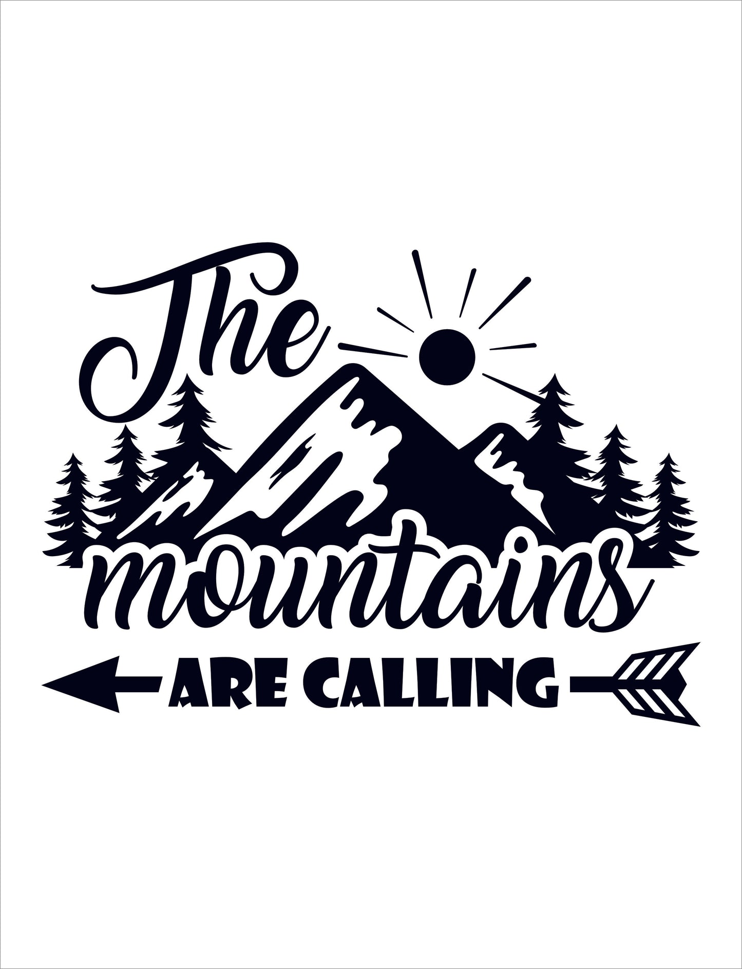 The mountains are calling camping Vinyl Sticker Decal Graphic | RV Slide Decal RV Door Decal Travel Trailer Camper Truck