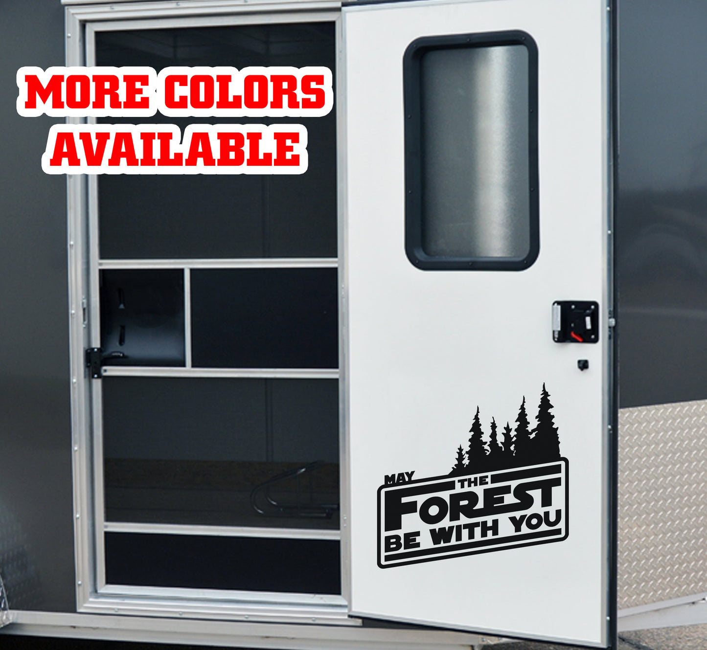 May The Forest Be With You Star Wars Vinyl Sticker Decal Graphic | RV Slide Decal RV Door Decal Travel Trailer Camper 5th wheel stickers