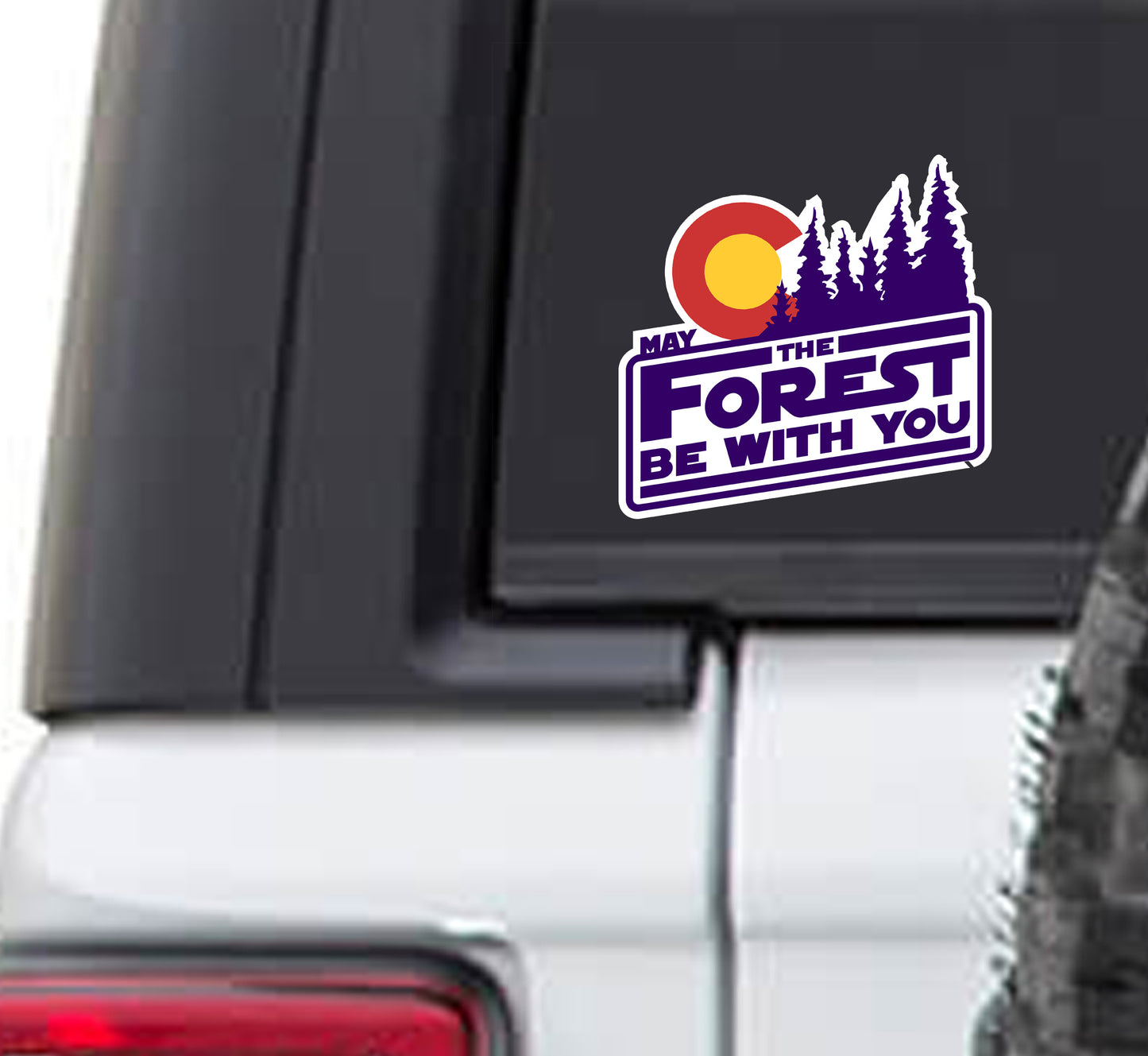 Colorado state flag May The Forest Be With You Vinyl Sticker Decal - CO I love Colorado Funny Star Wars Stickers May the Force Be With You