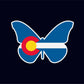 Colorado State Flag Monarch Butterfly Vinyl Sticker Decal