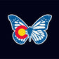 Colorado State Flag Monarch Butterfly Vinyl Sticker Decal