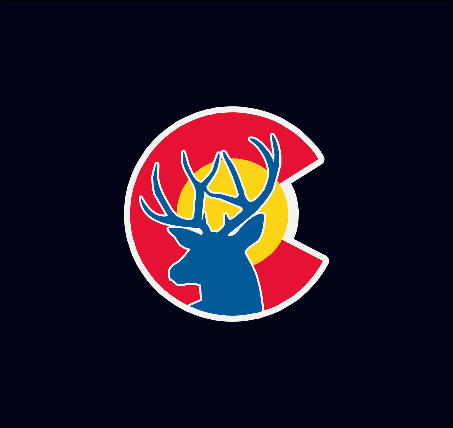 Colorado State Flag Mule Deer Vinyl Sticker Decal