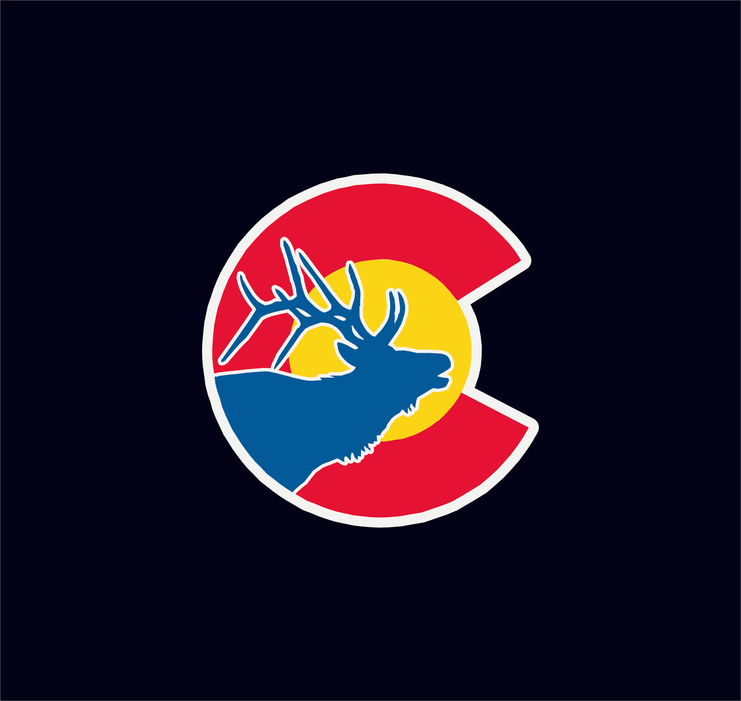 Colorado State Flag Elk Vinyl Sticker Decal