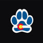 Colorado State Flag Dog Paw Vinyl Decal Sicker