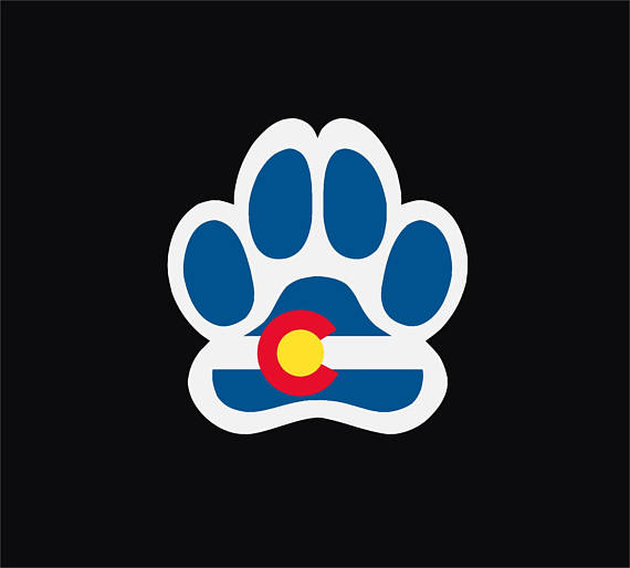 Colorado State Flag Dog Paw Vinyl Decal Sicker