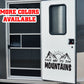 Take me to the mountains camping Vinyl Sticker Decal Graphic | RV Slide Decal RV Door Decal Travel Trailer Camper Truck