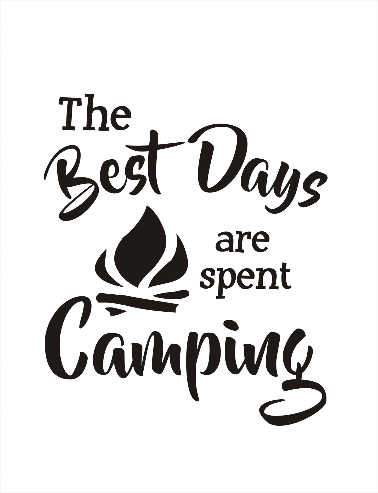 The Best Days are spent Camping Vinyl Sticker Decal Graphic | RV Slide Decal RV Door Decal Travel Trailer Camper