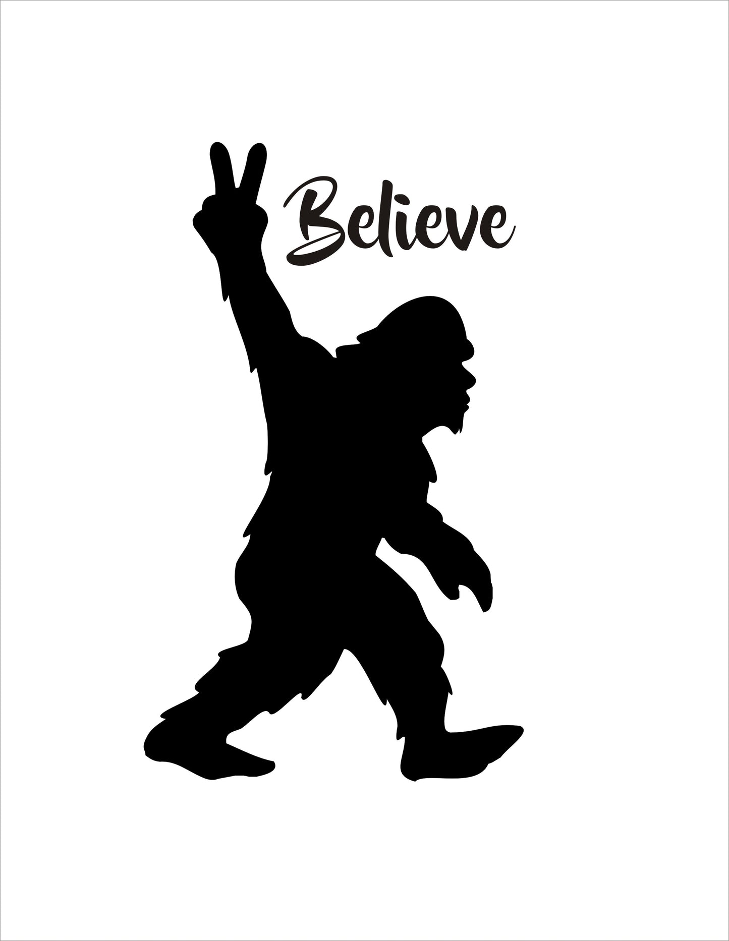 Bigfoot Yeti Believe Vinyl Sticker Decal Graphic | RV Slide Decal RV Door Decal Travel Trailer Camper motorhome Sasquatch graphics big foot