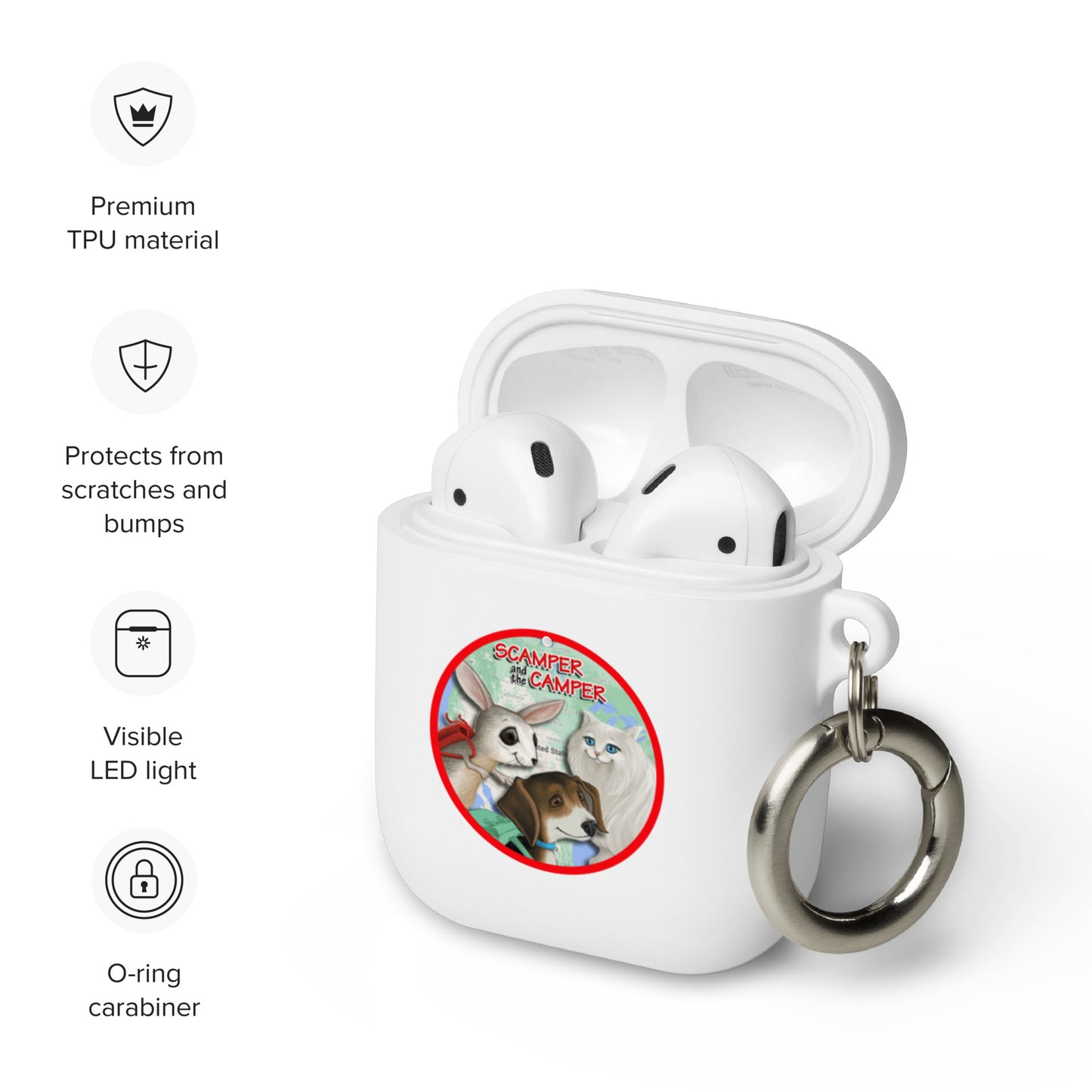 Scamper and the Camper Map AirPods case